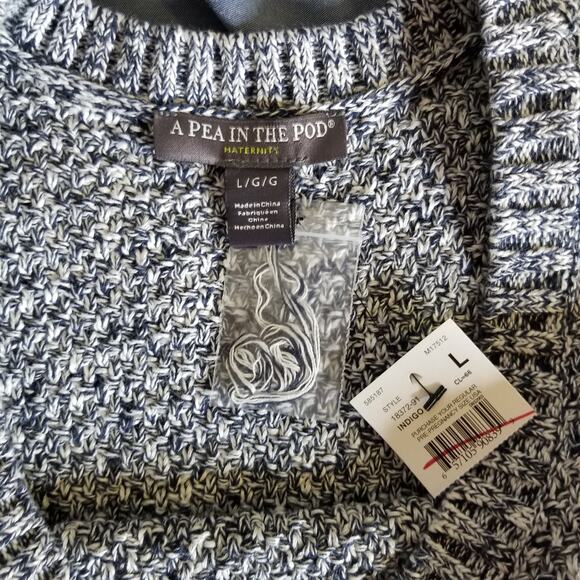 A Pea In The Pod Maternity Sleeveless Knit Chambray Combo Top Large - Picture 7 of 7